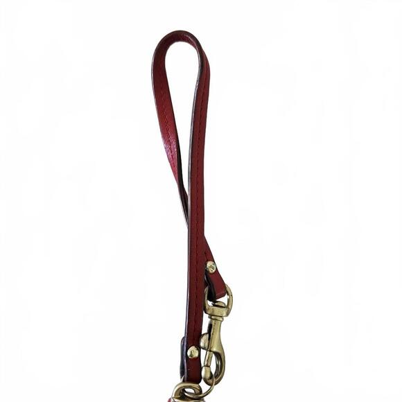 Vintage Coach Women's Wristlet Small Brown Red Signature Canvas Leather Clutch - Picture 5 of 13